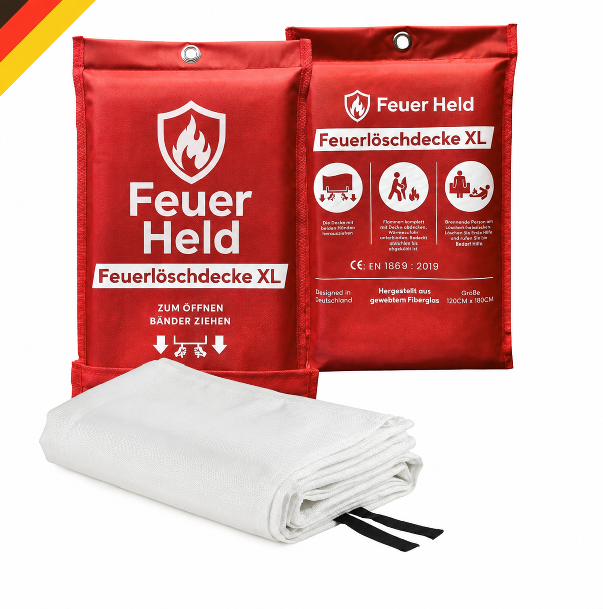 FeuerHeld - 3-Sekunden Notfall-XL Löschdecke