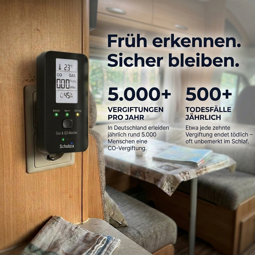 FeuerHeld - 4 in 1 CO Detektor für Wohnmobile